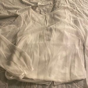 White silk White House Black Market top